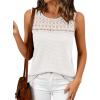 imageBTFBM Tank Top for Women 2026 Sleeveless Shirts Waffle Knit Vest Crew Neck Casual Outfits Loose Blouses Summer TopsWhite
