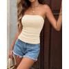 imageBTFBM Tube Tops for Women Floral Embroidery Summer Crop Top 2026 Strapless Going Out Y2K Beach Vacation Spring ClothesApricot