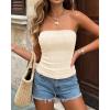 imageBTFBM Tube Tops for Women Floral Embroidery Summer Crop Top 2026 Strapless Going Out Y2K Beach Vacation Spring ClothesApricot