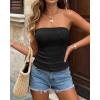 imageBTFBM Tube Tops for Women Floral Embroidery Summer Crop Top 2026 Strapless Going Out Y2K Beach Vacation Spring ClothesBlack
