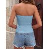 imageBTFBM Tube Tops for Women Floral Embroidery Summer Crop Top 2026 Strapless Going Out Y2K Beach Vacation Spring ClothesLight Blue