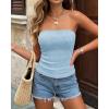 imageBTFBM Tube Tops for Women Floral Embroidery Summer Crop Top 2026 Strapless Going Out Y2K Beach Vacation Spring ClothesLight Blue