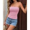 imageBTFBM Tube Tops for Women Floral Embroidery Summer Crop Top 2026 Strapless Going Out Y2K Beach Vacation Spring ClothesPink