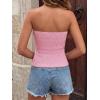imageBTFBM Tube Tops for Women Floral Embroidery Summer Crop Top 2026 Strapless Going Out Y2K Beach Vacation Spring ClothesPink
