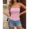 imageBTFBM Tube Tops for Women Floral Embroidery Summer Crop Top 2026 Strapless Going Out Y2K Beach Vacation Spring ClothesPink