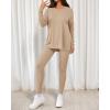 imageBTFBM Two Piece Sets for Women 2026 Casual Lounge Set Matching Oversized Shirts Leggings Workout Airport Travel OutfitsApricot