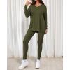 imageBTFBM Two Piece Sets for Women 2026 Casual Lounge Set Matching Oversized Shirts Leggings Workout Airport Travel OutfitsArmy Green