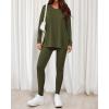 imageBTFBM Two Piece Sets for Women 2026 Casual Lounge Set Matching Oversized Shirts Leggings Workout Airport Travel OutfitsArmy Green