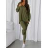 imageBTFBM Two Piece Sets for Women 2026 Casual Lounge Set Matching Oversized Shirts Leggings Workout Airport Travel OutfitsArmy Green