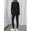 imageBTFBM Two Piece Sets for Women 2026 Casual Lounge Set Matching Oversized Shirts Leggings Workout Airport Travel OutfitsBlack