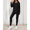 imageBTFBM Two Piece Sets for Women 2026 Casual Lounge Set Matching Oversized Shirts Leggings Workout Airport Travel OutfitsBlack