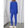 imageBTFBM Two Piece Sets for Women 2026 Casual Lounge Set Matching Oversized Shirts Leggings Workout Airport Travel OutfitsBlue