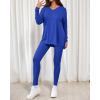 imageBTFBM Two Piece Sets for Women 2026 Casual Lounge Set Matching Oversized Shirts Leggings Workout Airport Travel OutfitsBlue