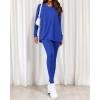imageBTFBM Two Piece Sets for Women 2026 Casual Lounge Set Matching Oversized Shirts Leggings Workout Airport Travel OutfitsBlue