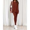 imageBTFBM Two Piece Sets for Women 2026 Casual Lounge Set Matching Oversized Shirts Leggings Workout Airport Travel OutfitsBrown