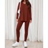 imageBTFBM Two Piece Sets for Women 2026 Casual Lounge Set Matching Oversized Shirts Leggings Workout Airport Travel OutfitsBrown