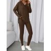 imageBTFBM Two Piece Sets for Women 2026 Casual Lounge Set Matching Oversized Shirts Leggings Workout Airport Travel OutfitsDark Brown