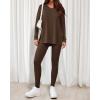 imageBTFBM Two Piece Sets for Women 2026 Casual Lounge Set Matching Oversized Shirts Leggings Workout Airport Travel OutfitsDark Brown