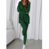 imageBTFBM Two Piece Sets for Women 2026 Casual Lounge Set Matching Oversized Shirts Leggings Workout Airport Travel OutfitsDark Green