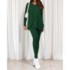 imageBTFBM Two Piece Sets for Women 2026 Casual Lounge Set Matching Oversized Shirts Leggings Workout Airport Travel OutfitsDark Green