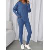 imageBTFBM Two Piece Sets for Women 2026 Casual Lounge Set Matching Oversized Shirts Leggings Workout Airport Travel OutfitsDusty Blue