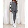 imageBTFBM Two Piece Sets for Women 2026 Casual Lounge Set Matching Oversized Shirts Leggings Workout Airport Travel OutfitsGrey