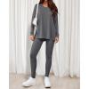 imageBTFBM Two Piece Sets for Women 2026 Casual Lounge Set Matching Oversized Shirts Leggings Workout Airport Travel OutfitsGrey