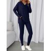 imageBTFBM Two Piece Sets for Women 2026 Casual Lounge Set Matching Oversized Shirts Leggings Workout Airport Travel OutfitsNavy Blue