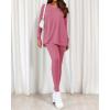 imageBTFBM Two Piece Sets for Women 2026 Casual Lounge Set Matching Oversized Shirts Leggings Workout Airport Travel OutfitsPink