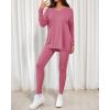 imageBTFBM Two Piece Sets for Women 2026 Casual Lounge Set Matching Oversized Shirts Leggings Workout Airport Travel OutfitsPink