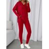 imageBTFBM Two Piece Sets for Women 2026 Casual Lounge Set Matching Oversized Shirts Leggings Workout Airport Travel OutfitsRed