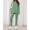 imageBTFBM Two Piece Sets for Women 2026 Casual Lounge Set Matching Oversized Shirts Leggings Workout Airport Travel OutfitsSage Green