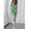 imageBTFBM Two Piece Sets for Women 2026 Casual Lounge Set Matching Oversized Shirts Leggings Workout Airport Travel OutfitsSage Green