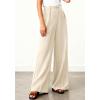 imageBTFBM Wide Leg Pants Woman 2026 High Waisted Button Business Casual Dressy Trousers Office Work Palazzo Pants PocketsBeige