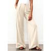 imageBTFBM Wide Leg Pants Woman 2026 High Waisted Button Business Casual Dressy Trousers Office Work Palazzo Pants PocketsBeige