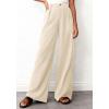 imageBTFBM Wide Leg Pants Woman 2026 High Waisted Button Business Casual Dressy Trousers Office Work Palazzo Pants PocketsBeige