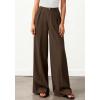 imageBTFBM Wide Leg Pants Woman 2026 High Waisted Button Business Casual Dressy Trousers Office Work Palazzo Pants PocketsBrown