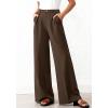 imageBTFBM Wide Leg Pants Woman 2026 High Waisted Button Business Casual Dressy Trousers Office Work Palazzo Pants PocketsBrown