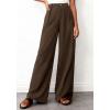 imageBTFBM Wide Leg Pants Woman 2026 High Waisted Button Business Casual Dressy Trousers Office Work Palazzo Pants PocketsBrown