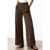 imageBTFBM Wide Leg Pants Woman 2026 High Waisted Button Business Casual Dressy Trousers Office Work Palazzo Pants PocketsBrown