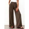 imageBTFBM Wide Leg Pants Woman 2026 High Waisted Button Business Casual Dressy Trousers Office Work Palazzo Pants PocketsBrown