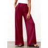 imageBTFBM Wide Leg Pants Woman 2026 High Waisted Button Business Casual Dressy Trousers Office Work Palazzo Pants PocketsBurgundy