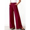 imageBTFBM Wide Leg Pants Woman 2026 High Waisted Button Business Casual Dressy Trousers Office Work Palazzo Pants PocketsBurgundy