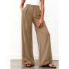 imageBTFBM Wide Leg Pants Woman 2026 High Waisted Button Business Casual Dressy Trousers Office Work Palazzo Pants PocketsKhaki