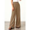 imageBTFBM Wide Leg Pants Woman 2026 High Waisted Button Business Casual Dressy Trousers Office Work Palazzo Pants PocketsKhaki