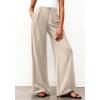 imageBTFBM Wide Leg Pants Woman 2026 High Waisted Button Business Casual Dressy Trousers Office Work Palazzo Pants PocketsLight Khaki