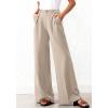 imageBTFBM Wide Leg Pants Woman 2026 High Waisted Button Business Casual Dressy Trousers Office Work Palazzo Pants PocketsLight Khaki