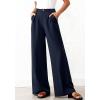 imageBTFBM Wide Leg Pants Woman 2026 High Waisted Button Business Casual Dressy Trousers Office Work Palazzo Pants PocketsNavy
