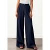 imageBTFBM Wide Leg Pants Woman 2026 High Waisted Button Business Casual Dressy Trousers Office Work Palazzo Pants PocketsNavy