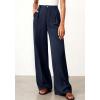 imageBTFBM Wide Leg Pants Woman 2026 High Waisted Button Business Casual Dressy Trousers Office Work Palazzo Pants PocketsNavy